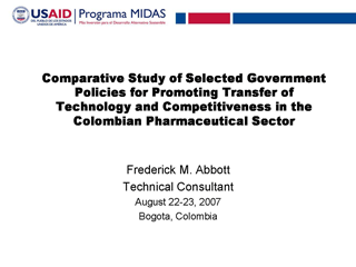 PowerPoint of Study Presentation - Bogota 2007